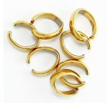 Large Stainless Steel Gold Pvd Oval Bail Jewelry Part 24pcs
